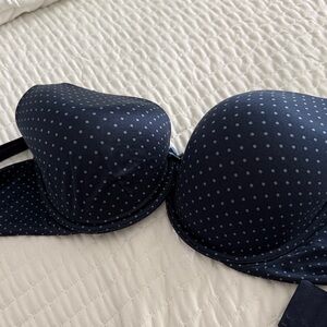 Victoria Secret Polka Dot Underwire Bra - Navy